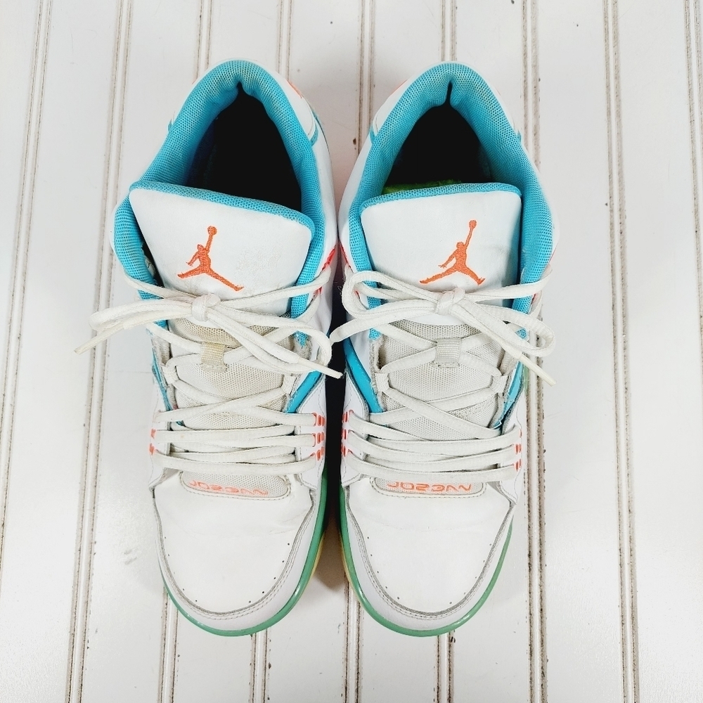 Jordan Flight 23 White Hot Lava Tide Pool Blue Athleisure Running Sneakers E119 - Picture 8 of 11